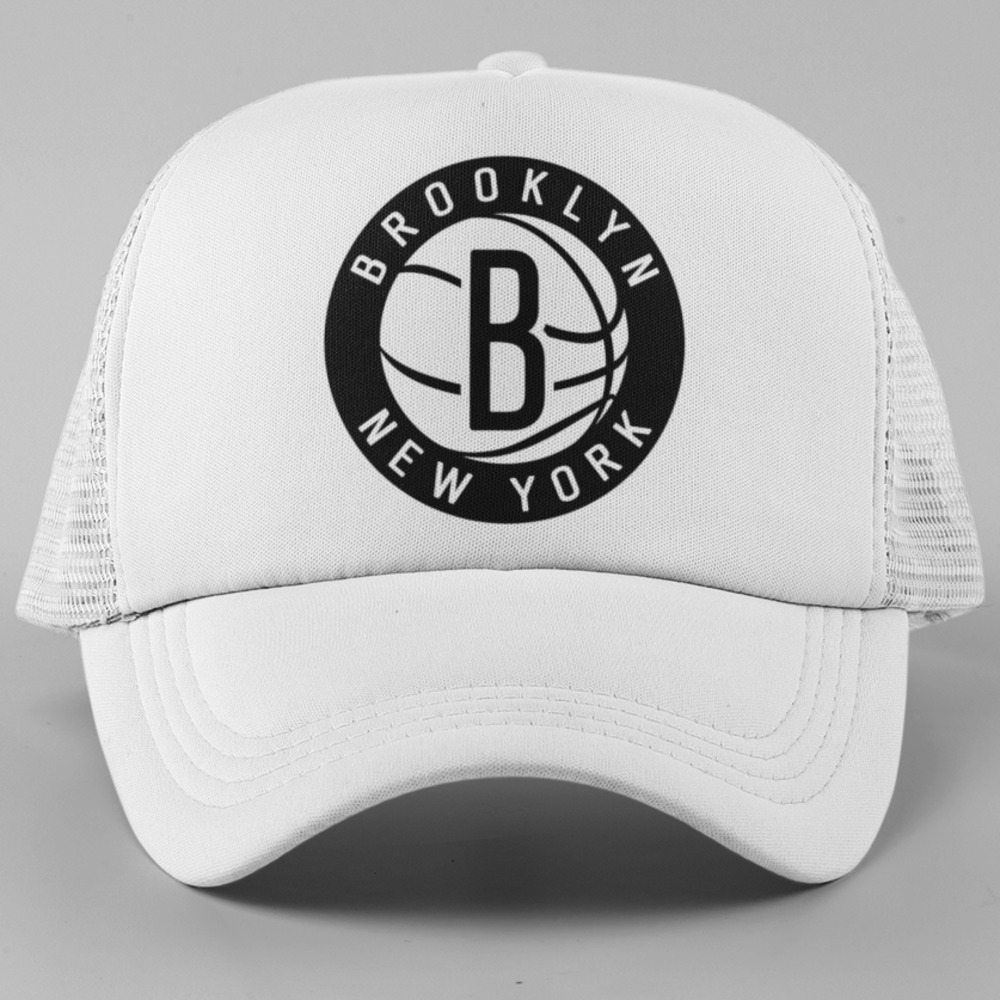 NEW Brooklyn Nets Circle Logo Foam Trucker Mesh Snapback Hat WHITE